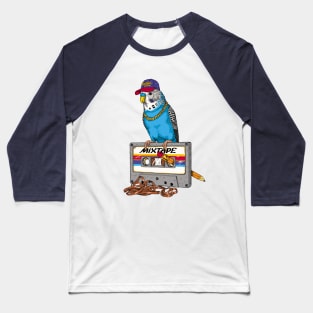 Cool Budgie with a Cassette Baseball T-Shirt